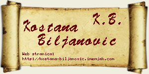 Koštana Biljanović vizit kartica